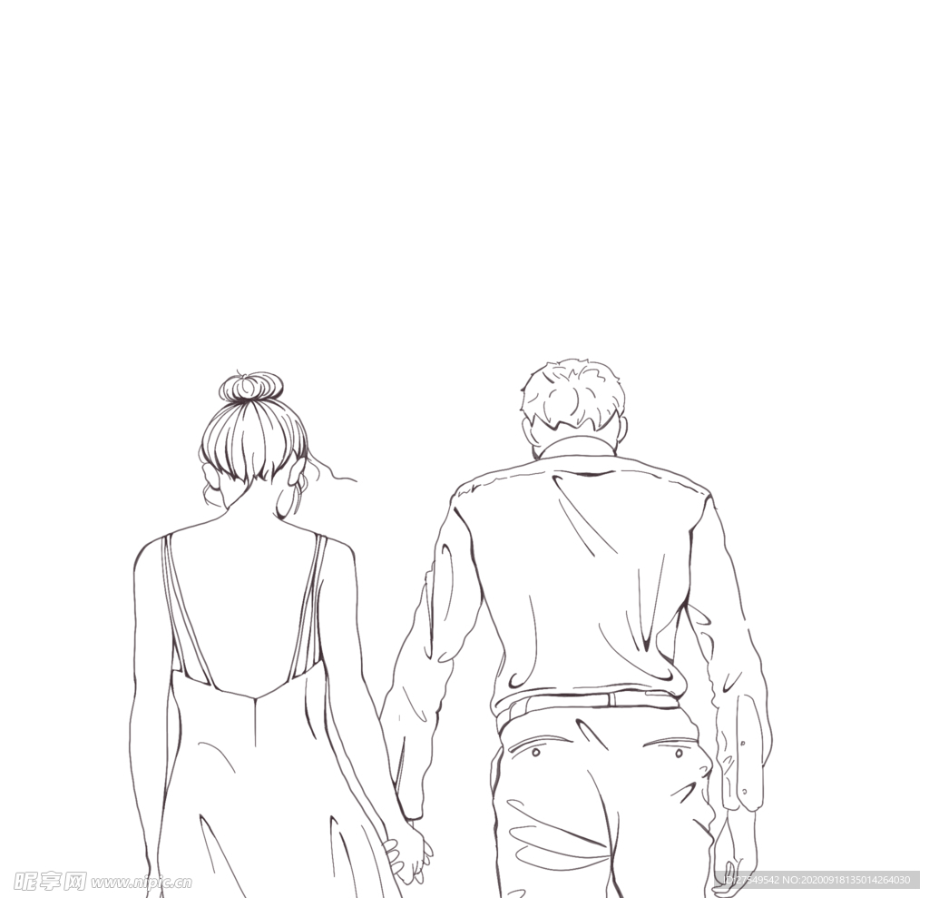 情人节爱情手绘浪漫情侣