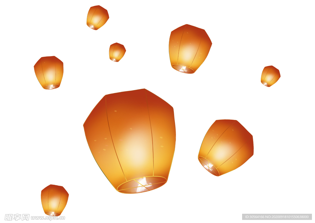 灯笼孔明灯复古传统背景素材