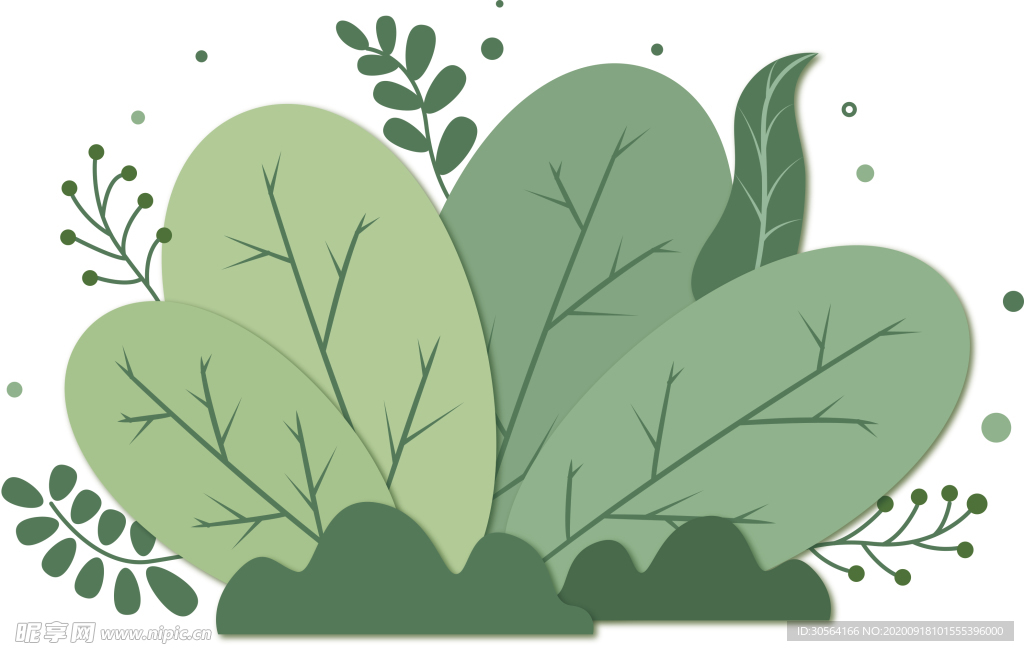 小草绿植插画卡通背景素材