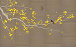 花鸟画 银杏树 背景墙