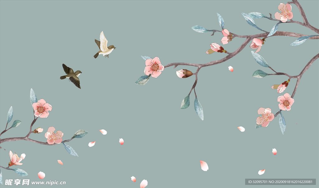 浮雕花 花鸟画 飞鸟 背景墙