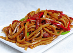 肉丝青菜炒莜面