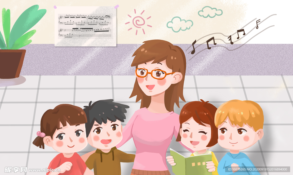 学校教育音乐课插画