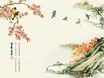 花鸟画 梅花 背景墙