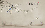 花鸟画 玉兰 春色满园 背景墙