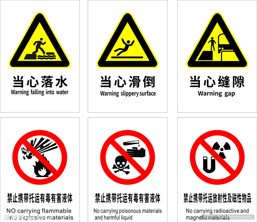 安全警示牌 当心滑倒