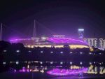 义乌梅湖体育馆夜景