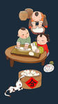 孩童做面