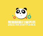 熊猫叔叔儿童美术logo矢量