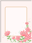 清新简约粉色花朵边框温馨海报