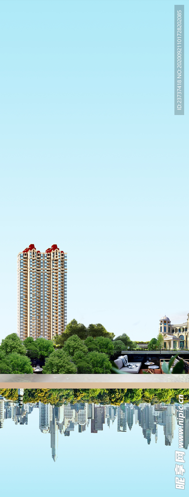 园林 江景 城市 微信 地产