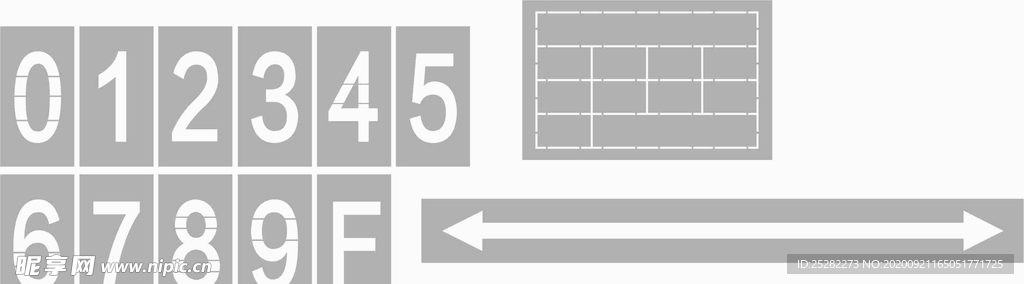 数字镂空牌