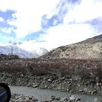 蓝天白云高山河流风光