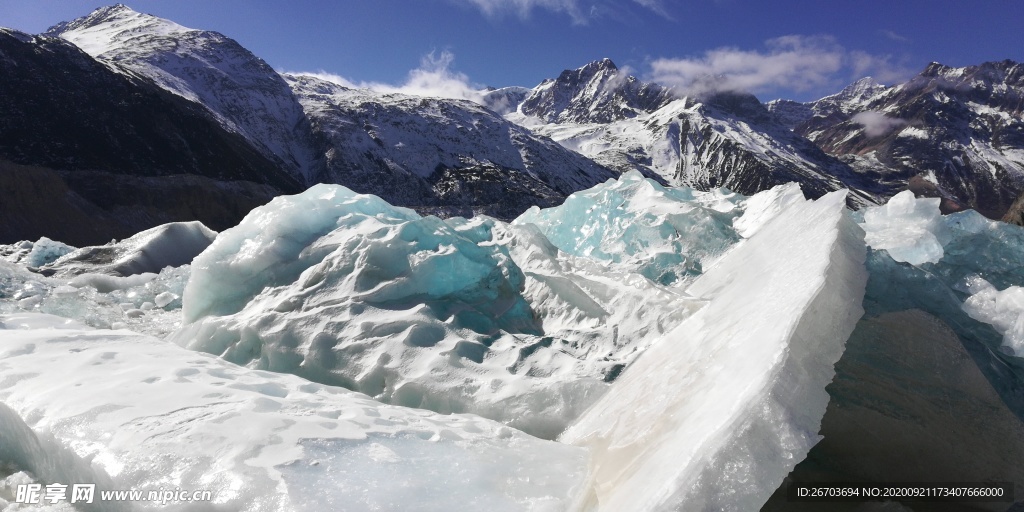 雪山冰川自然风景