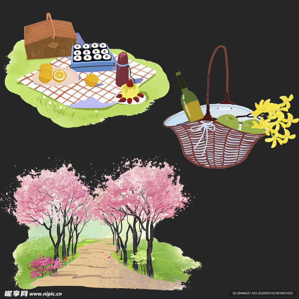插画背景图元素