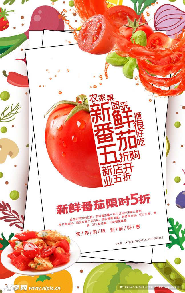 新鲜番茄水果活动宣传海报素材