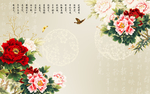 牡丹花背景墙