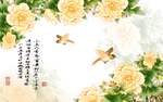 牡丹花背景墙