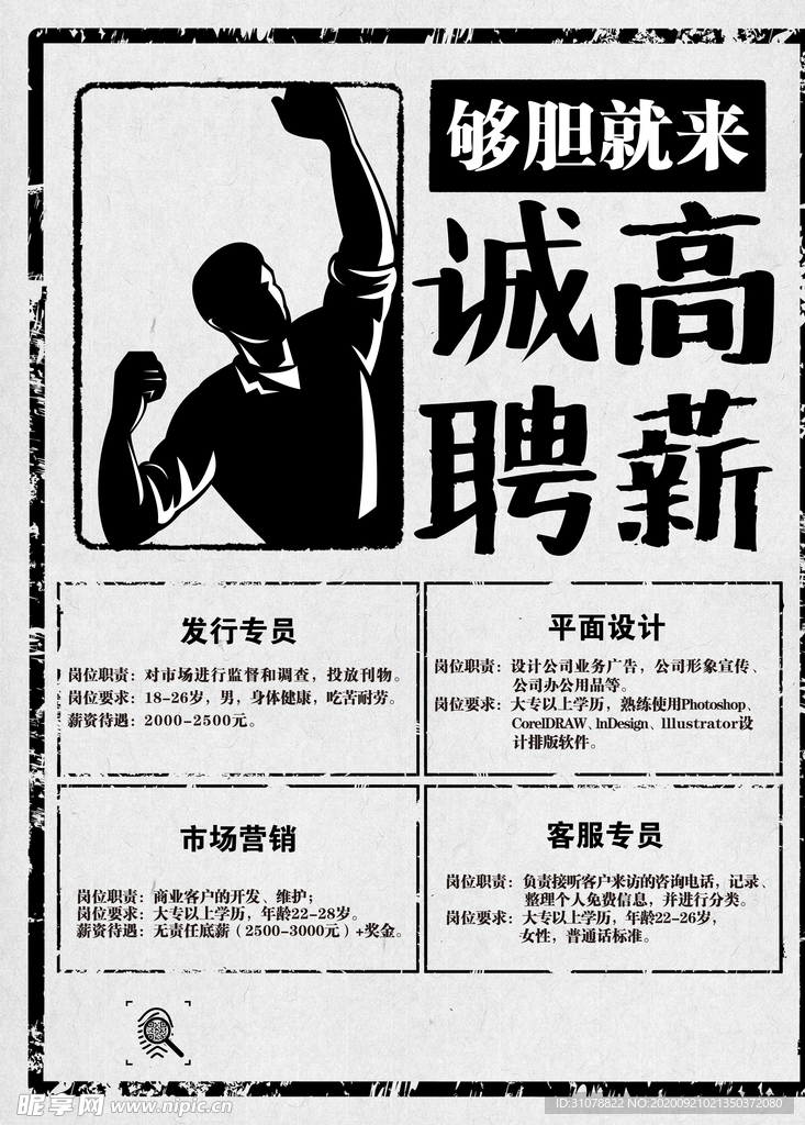 高薪诚聘招聘海报