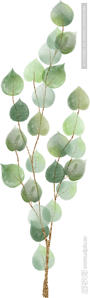 北欧小清新水彩植物图案