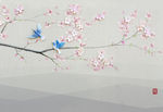 花鸟画 梅花 背景墙