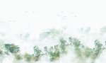 雾中山林飘渺仙境装饰画
