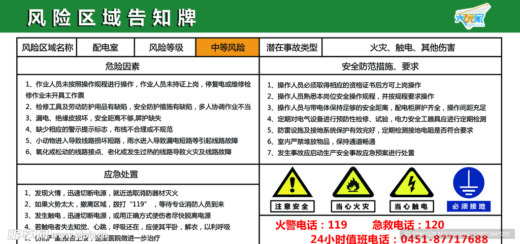 风险区域告知牌