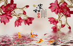 立体花朵电视背景墙