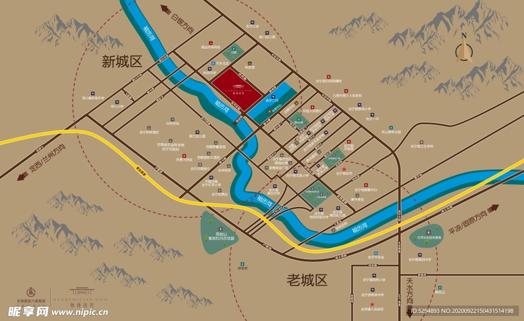 甘肃省会宁县翰林茗苑区位