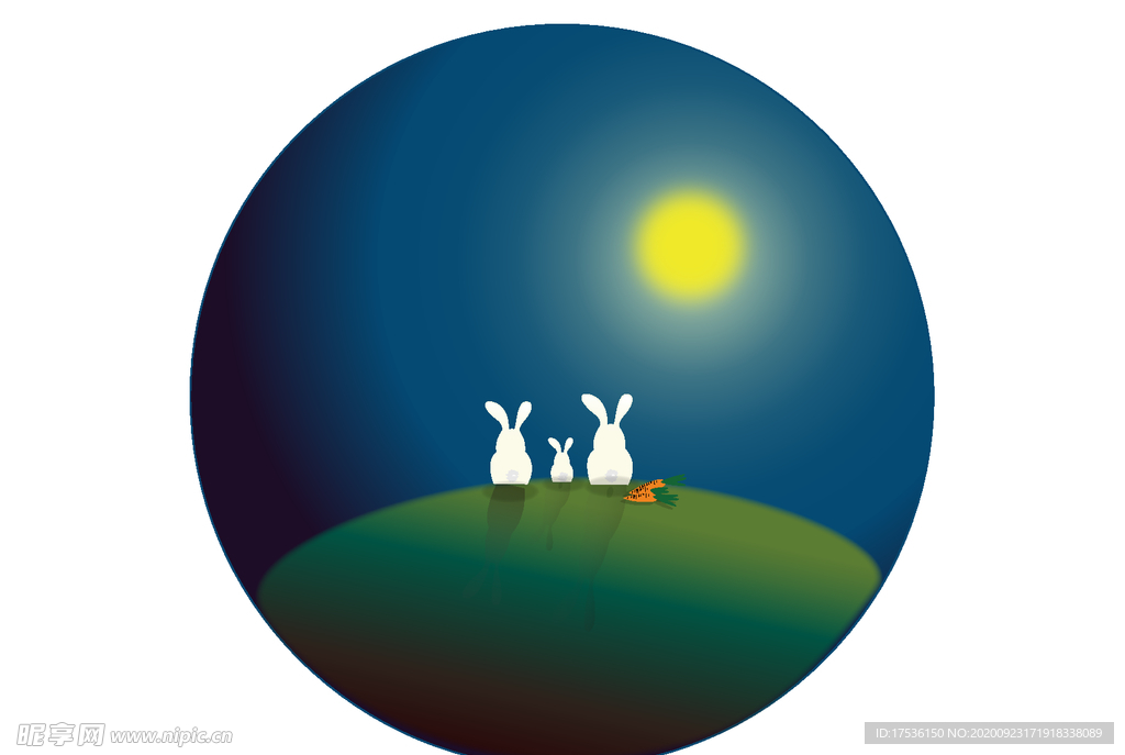 兔子一家看月亮