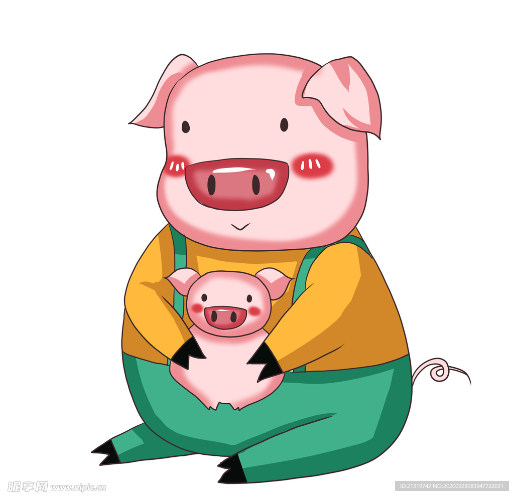 手绘猪 插画猪