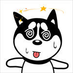 动物插画 哈士奇 狗 牛仔 A