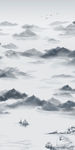 水墨山水 小船 玄关图