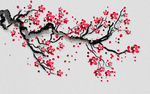 水墨画 梅花 背景墙