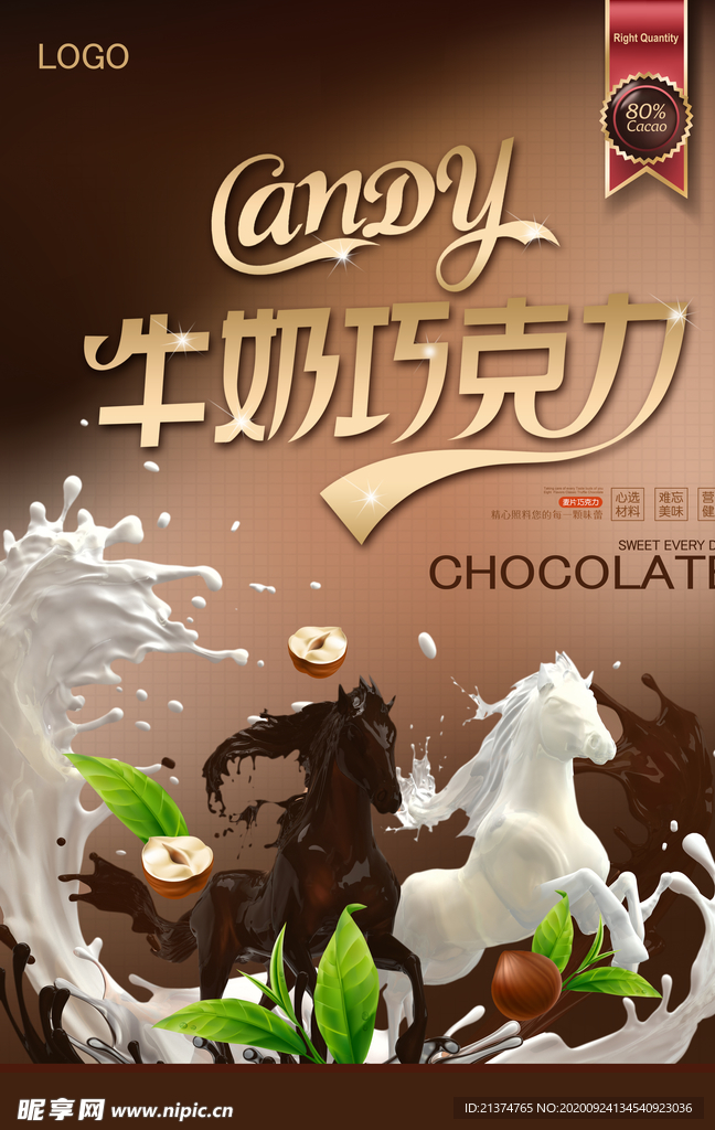 欧式牛奶巧克力创意海报