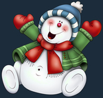 卡通笑咪咪的雪人