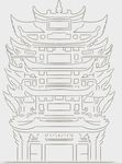 黄鹤楼线稿PNG免抠图