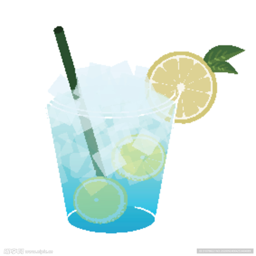 夏日冷饮矢量插画