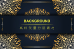 高档豪华奢华欧式花纹背景矢量图