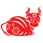 牛年剪纸插画