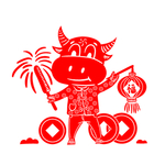 牛年剪纸插画