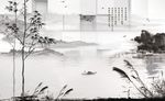 中式山水国画风景