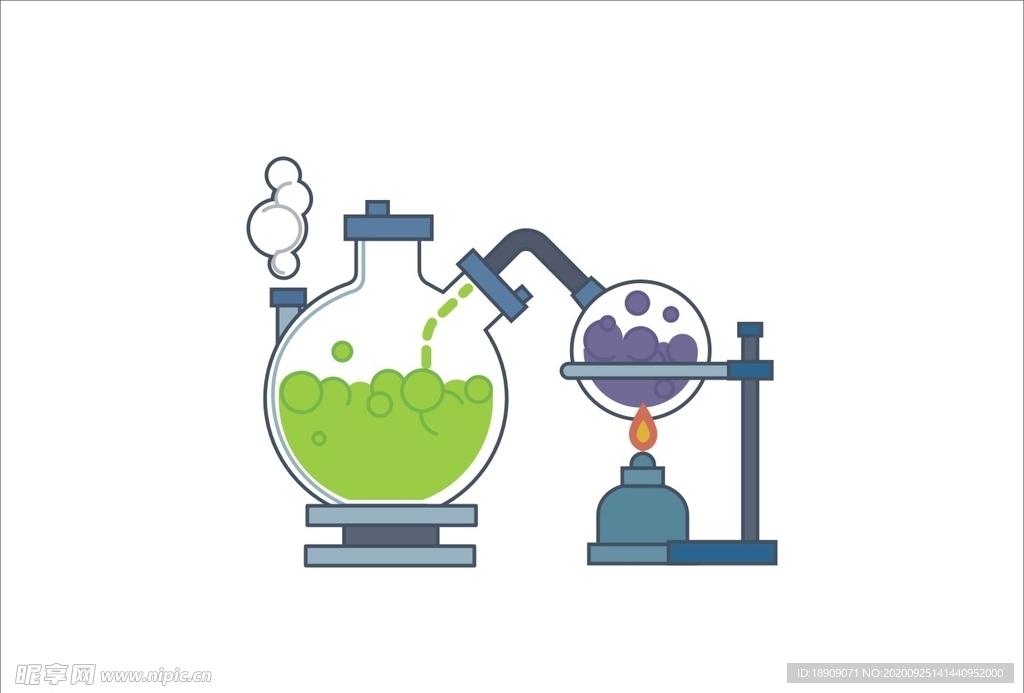 矢量手绘酒精化学仪器