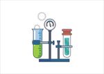 矢量手绘试管化学仪器