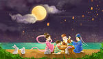 中秋节团圆创意海报