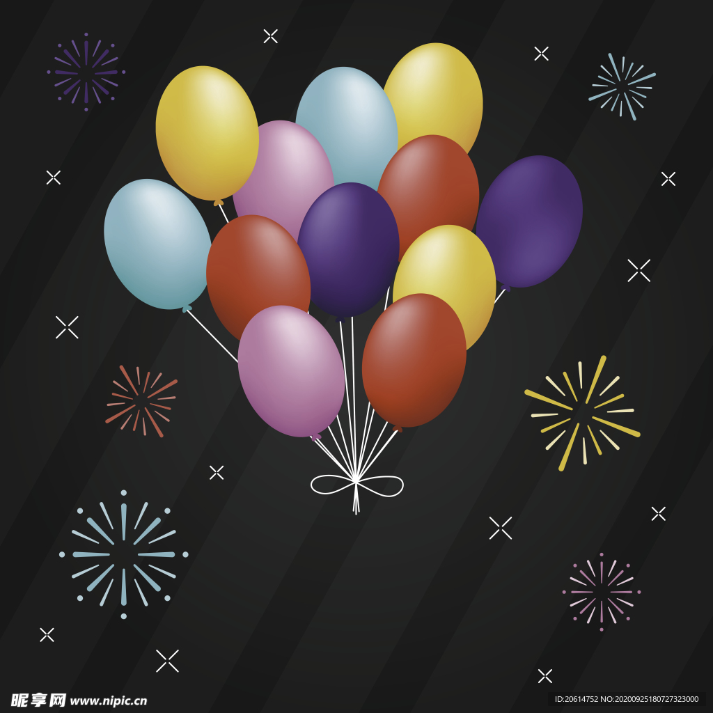 美丽的彩色气球海报