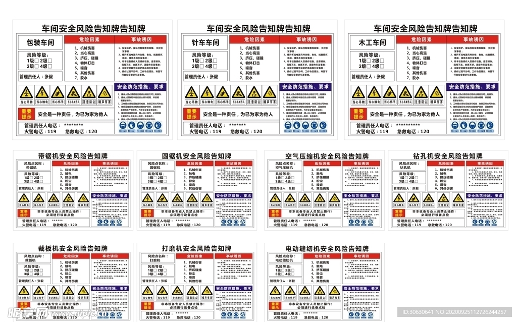 车间安全风险点告知牌