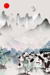 山水背景
