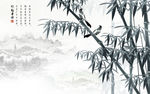 水墨画 竹子 背景墙