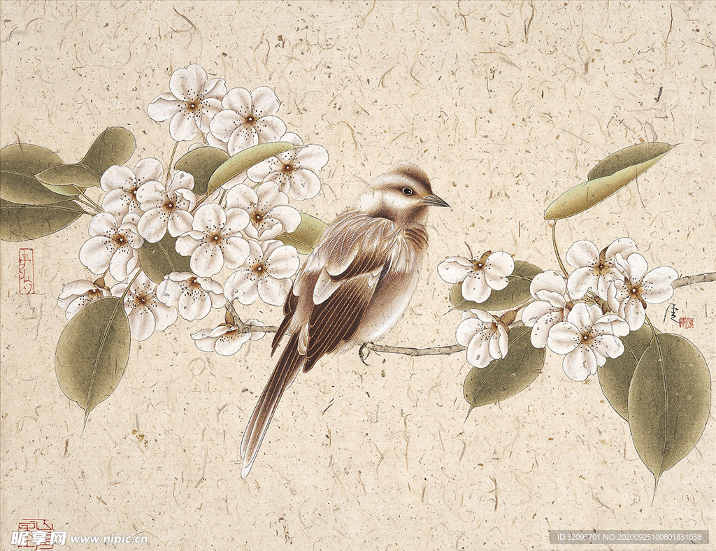 花鸟画 背景墙